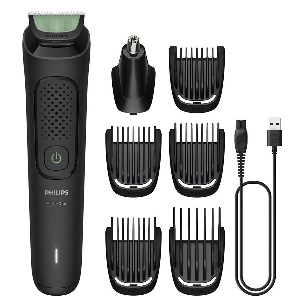 طقم العناية الشامل 7 في 1 من فيليبس (Philips MG3920/15) | تشذيب اللحية، الشعر، والأنف | لاسلكي لمدة 60 دقيقة | شحن USB-A | قطع قابلة للغسل | تتضمن حقيبة تخزين